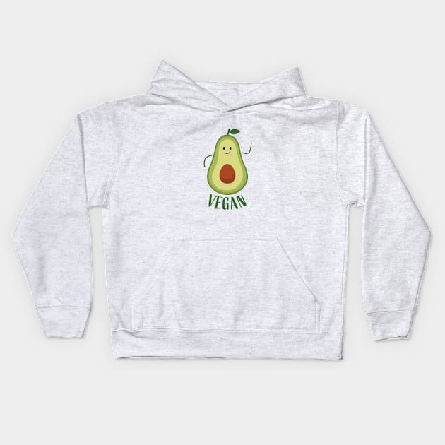 Vegan Avocado Kids Hoodie by VT Designs